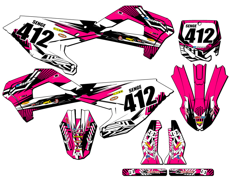 Kit de gráficos Senge Pink Senge 2022 CX 65 MAYHEM compatible con Cobra - Imagen 8 de 10