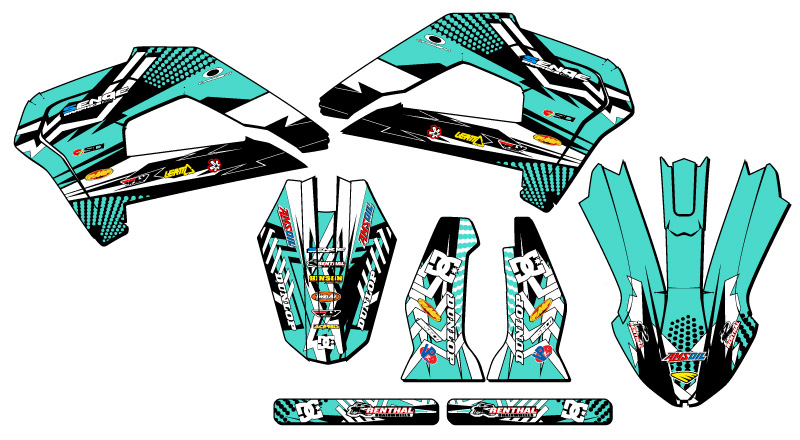 Kit de gráficos Senge turquesa 2022 CX 65 MAYHEM compatible con Cobra - Imagen 2 de 10