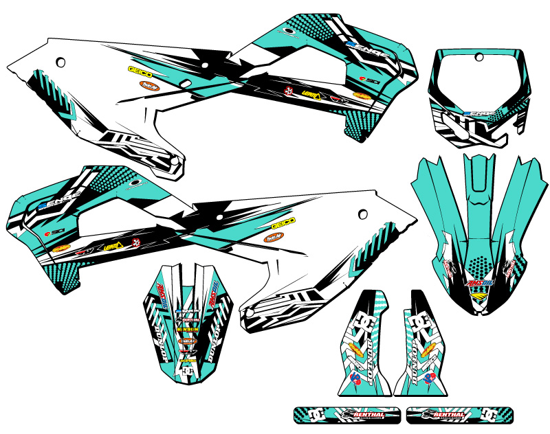 Kit de gráficos Senge turquesa 2022 CX 65 MAYHEM compatible con Cobra - Imagen 5 de 10