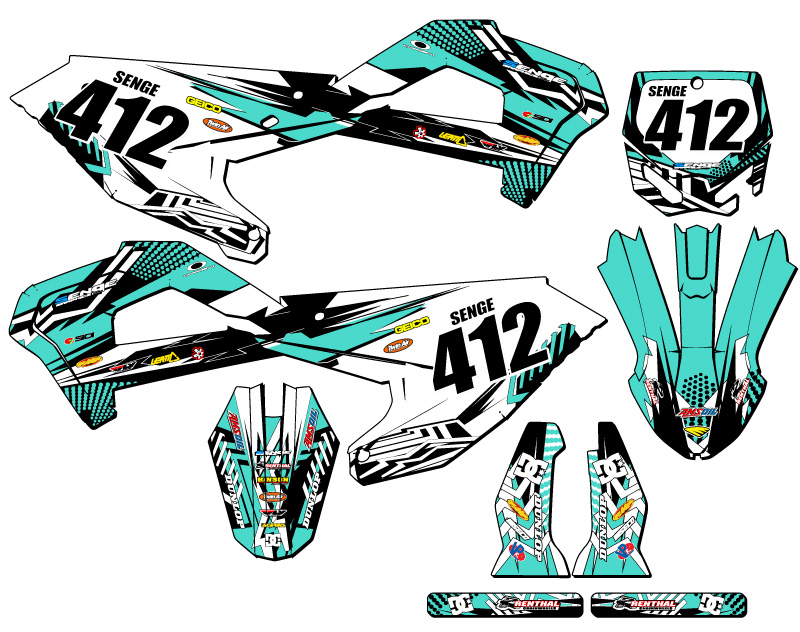 Kit de gráficos Senge turquesa 2022 CX 65 MAYHEM compatible con Cobra - Imagen 8 de 10
