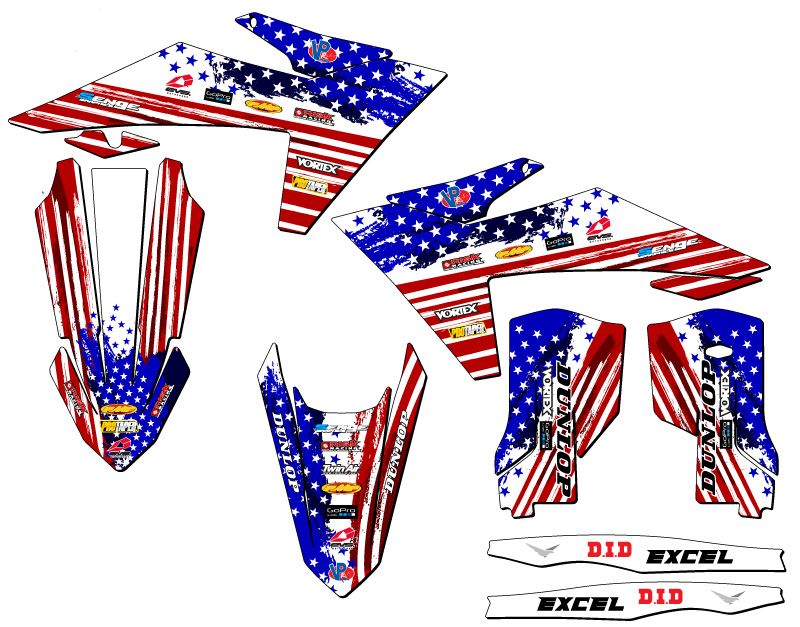 Kit de gráficos SX MERICA Usa Senge 2023-2024 compatible con KTM - Imagen 2 de 10