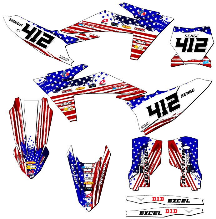 Kit de gráficos SX MERICA Usa Senge 2023-2024 compatible con KTM - Imagen 8 de 10