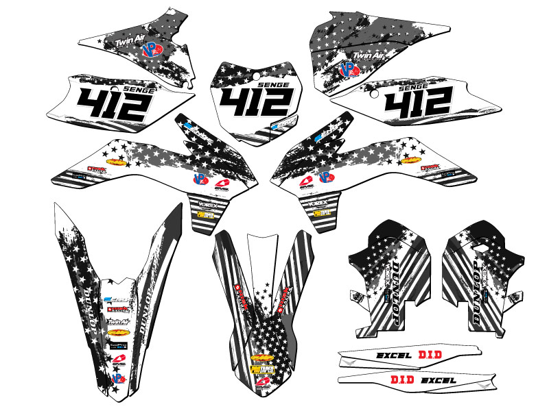 2013-2014 XCF MERICA gris Senge kit de gráficos compatible con KTM - Imagen 8 de 10