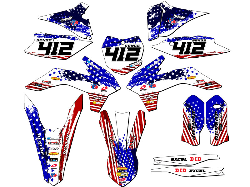 XCF MERICA EE. UU. 2015 kit de gráficos Senge compatible con KTM - Imagen 8 de 10