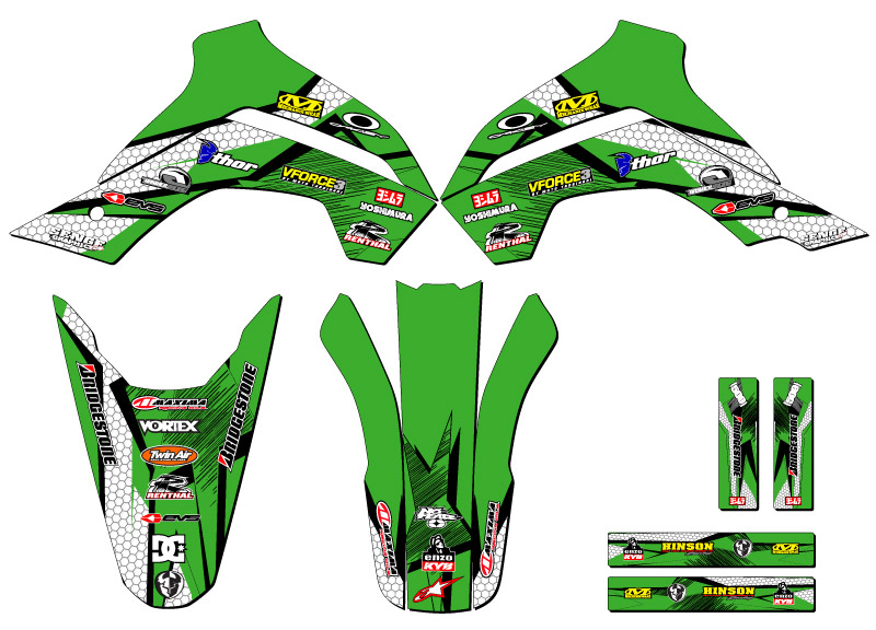 Kit de gráficos KLX 140 G PODIUM 2019-2020 Green Senge compatible con Kawasaki - Imagen 2 de 10