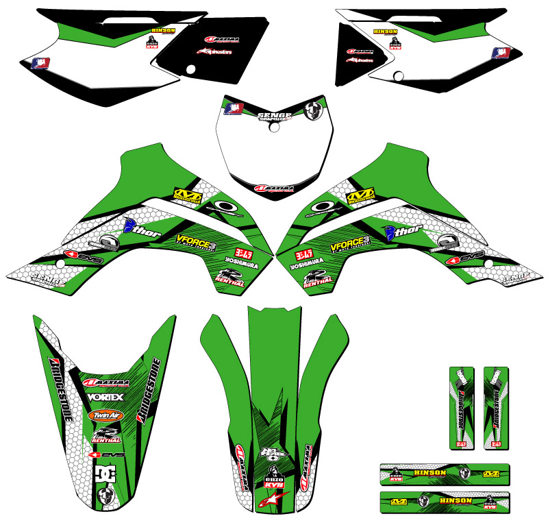 Kit de gráficos KLX 140 G PODIUM 2019-2020 Green Senge compatible con Kawasaki - Imagen 5 de 10