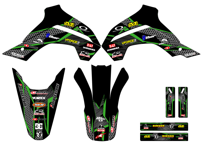 Kit de gráficos KLX 140 G PODIUM 2019-2020 negro Senge compatible con Kawasaki - Imagen 2 de 10