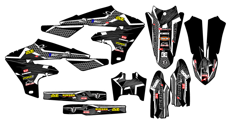 2019-2023 YZ 250 F 4-STROKE PODIUM Black Senge Graphics Kit Compatible with - Picture 2 of 10