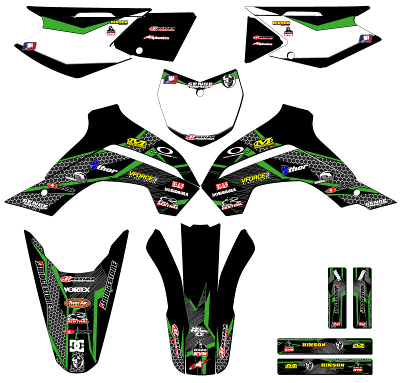 Kit de gráficos KLX 140 G PODIUM 2019-2020 negro Senge compatible con Kawasaki - Imagen 5 de 10