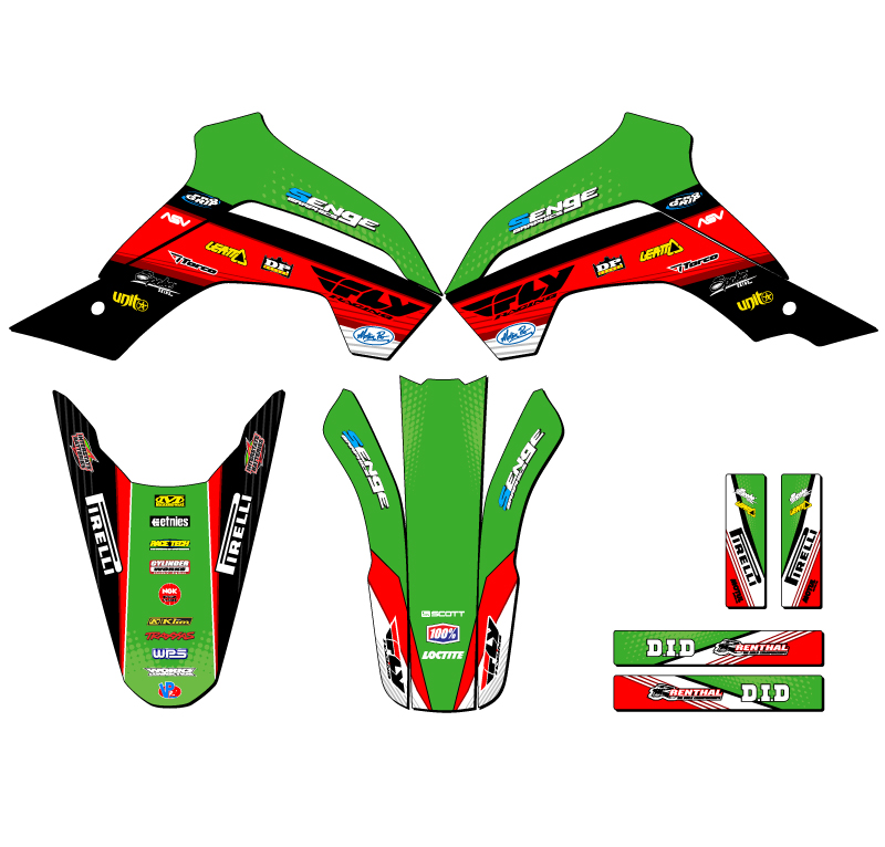 KLX 140 G 2019-2020 kit de gráficos Green Senge compatible con Kawasaki - Imagen 2 de 10
