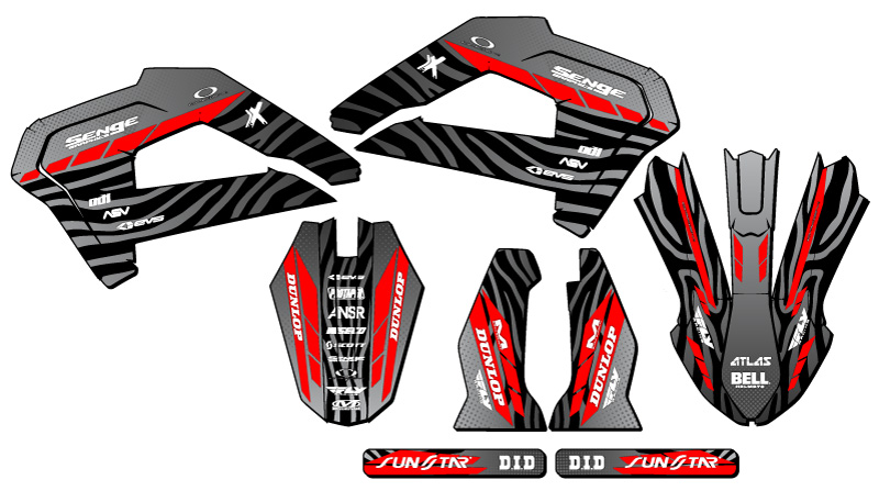 2022 CX 65 TIGRE Black Senge Graphics Kit Compatible with Cobra - Picture 2 of 10