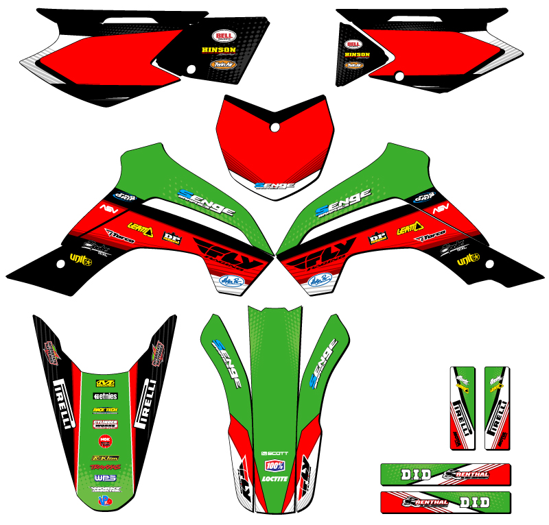 KLX 140 G 2019-2020 kit de gráficos Green Senge compatible con Kawasaki - Imagen 5 de 10