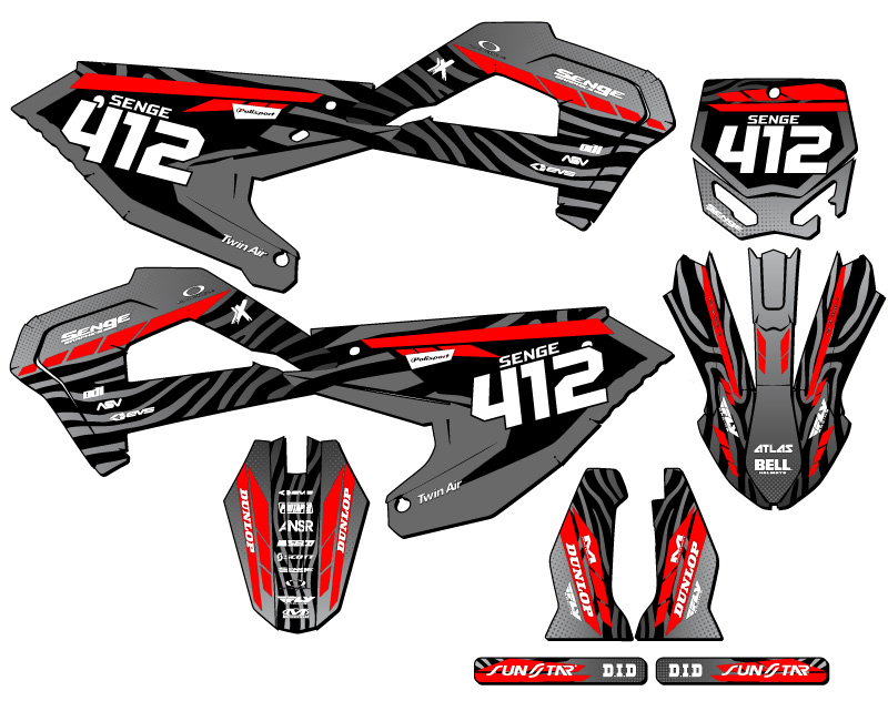 2022 CX 65 TIGRE Black Senge Graphics Kit Compatible with Cobra - Picture 8 of 10