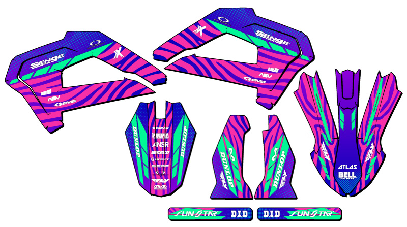 2022 CX 65 TIGRE Rosa Senge Kit de Gráficos Compatible con Cobra - Imagen 2 de 10