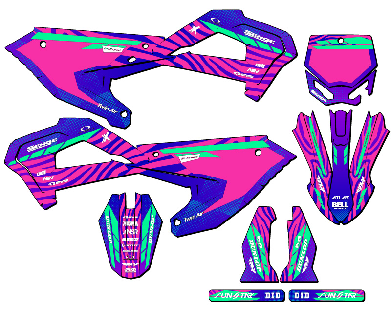 2022 CX 65 TIGRE Rosa Senge Kit de Gráficos Compatible con Cobra - Imagen 5 de 10