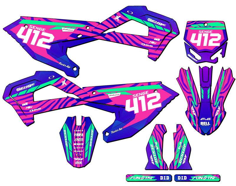 2022 CX 65 TIGRE Rosa Senge Kit de Gráficos Compatible con Cobra - Imagen 8 de 10