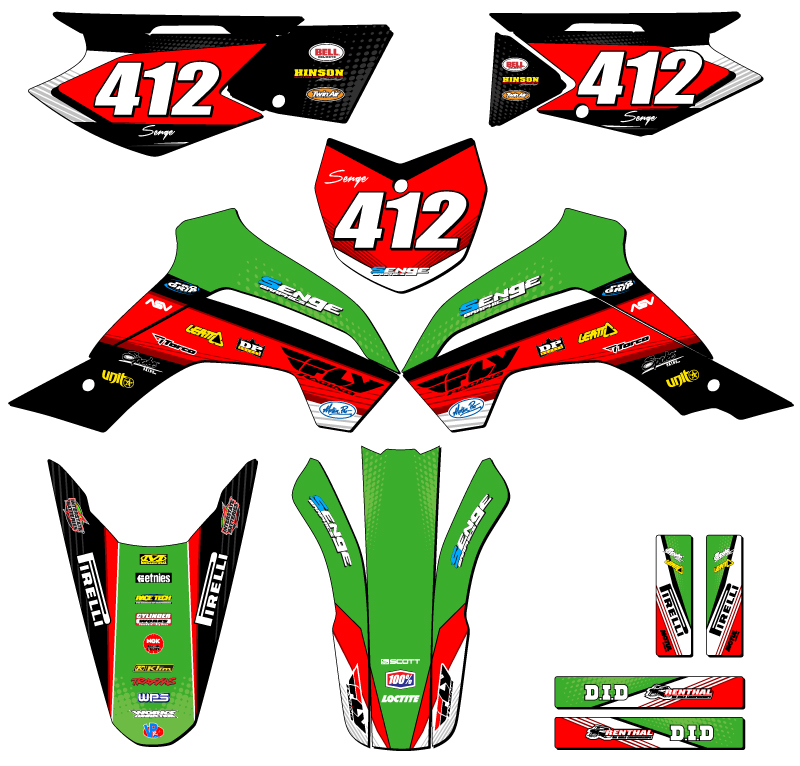 KLX 140 G 2019-2020 kit de gráficos Green Senge compatible con Kawasaki - Imagen 8 de 10