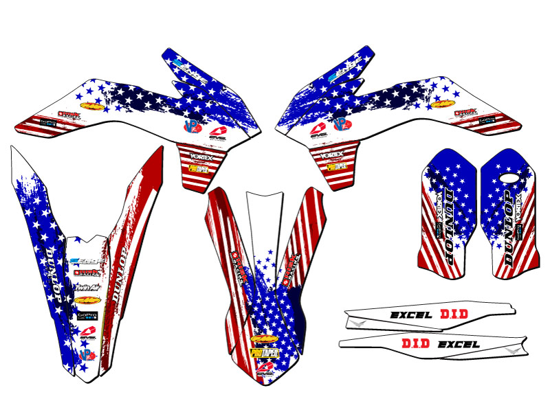 2015-2016 XC MERICA Usa Senge Graphics Kit Compatible with KTM - Picture 2 of 10