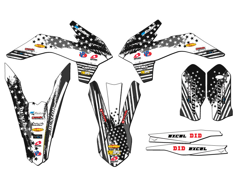 2015-2016 XC MERICA Grey Senge Graphics Kit Compatible with KTM - Picture 2 of 10