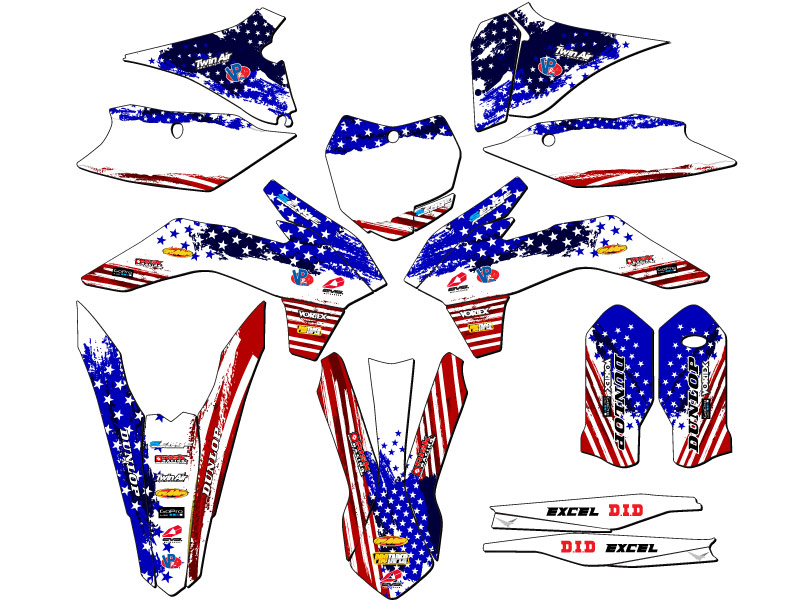 2015-2016 XC MERICA Usa Senge Graphics Kit Compatible with KTM - Picture 5 of 10