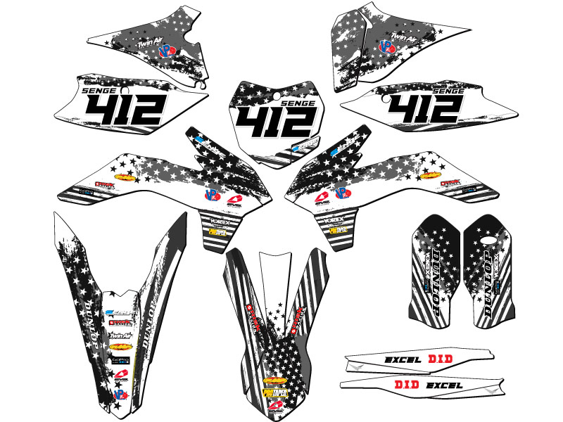 2015-2016 XC MERICA Grey Senge Graphics Kit Compatible with KTM - Picture 8 of 10