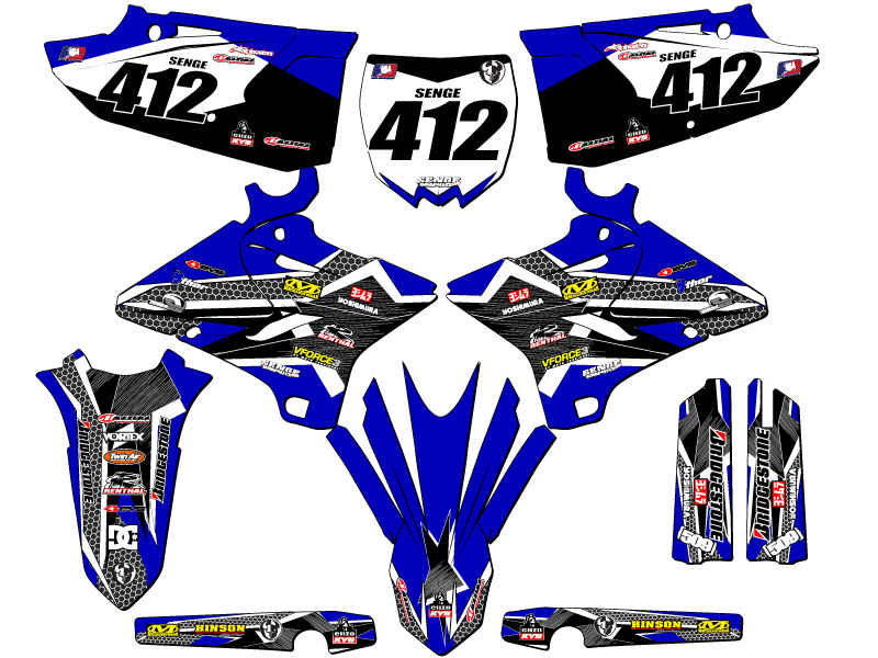 2002-2004 fits POLISPORT RESTYLE YZ 250 2-STROKE PODIUM Blue Senge Graphics Kit - Bild 8 von 10