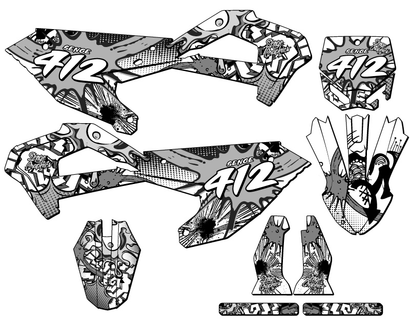 2022 CX 65 ZANY White Senge Graphics Kit Compatible with Cobra - Picture 8 of 10