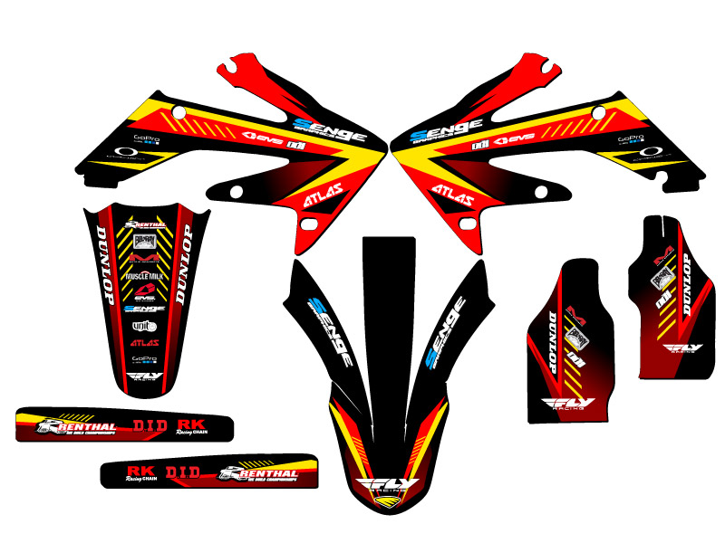 2006-2007 CRF 250 R SURGE Red Senge Graphics Kit Compatible with Honda - Picture 2 of 10