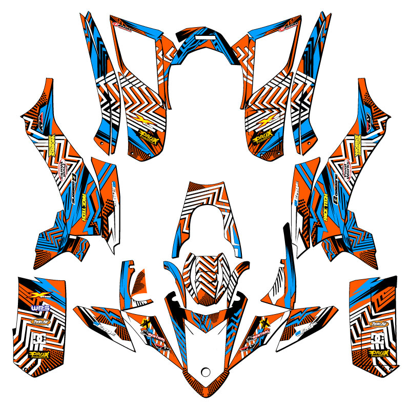 Kit de gráficos YFZ 50 MAYHEM Orange Senge 2017-2021 compatible con Yamaha - Imagen 2 de 7