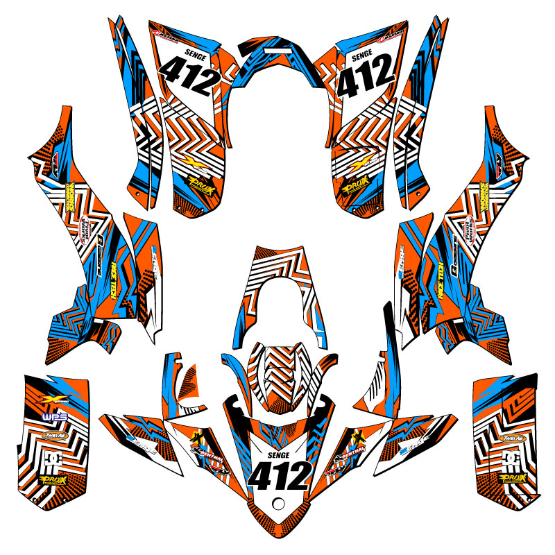 Kit de gráficos YFZ 50 MAYHEM Orange Senge 2017-2021 compatible con Yamaha - Imagen 5 de 7