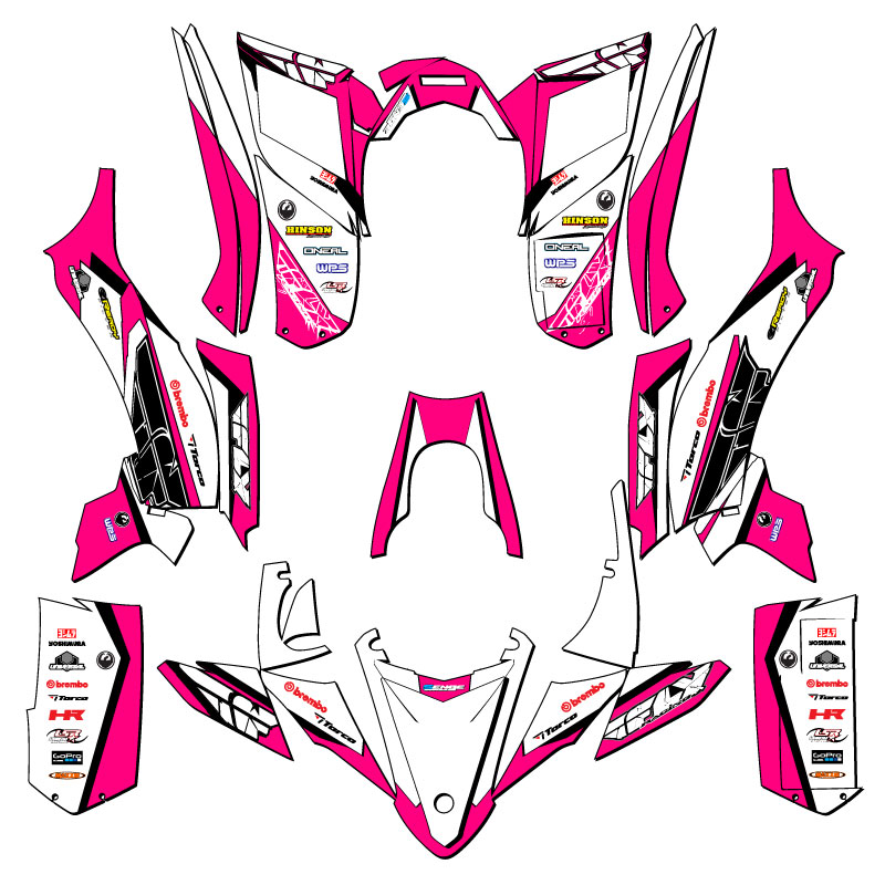 2017-2021 YFZ 50 13 FLY Pink Senge Graphics Kit Compatible with Yamaha - Picture 2 of 7