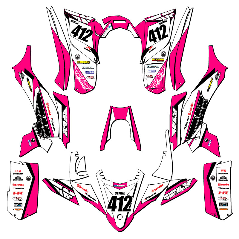 2017-2021 YFZ 50 13 FLY Pink Senge Graphics Kit Compatible with Yamaha - Picture 5 of 7