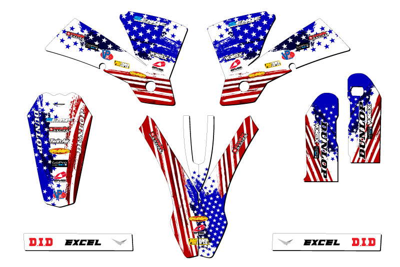 2003 EXC MERICA Usa Senge Graphics Kit Compatible with KTM - Foto 2 di 10