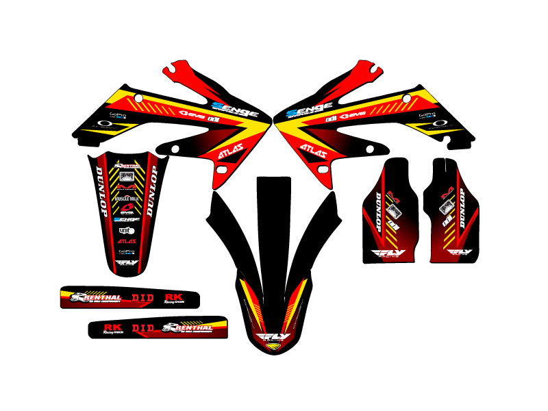 2008-2009 CRF 250 R SURGE Red Senge Graphics Kit Compatible with Honda - Picture 2 of 10