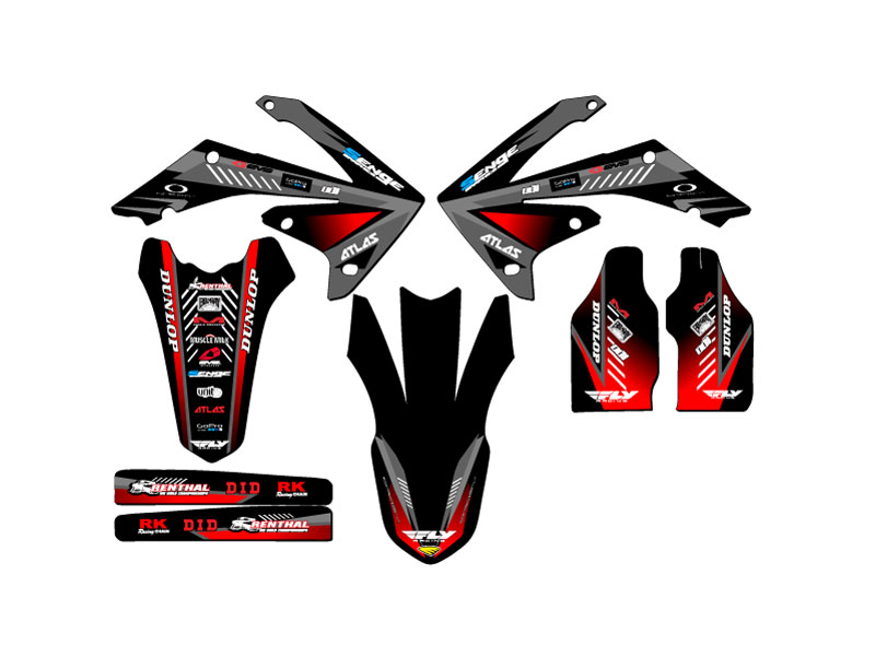 2010-2013 CRF 250 R SURGE Black Senge Graphics Kit Compatible with Honda - Picture 2 of 10