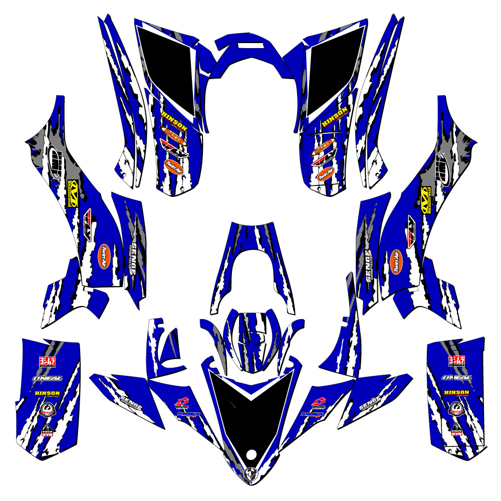 YFZ 50 SREDDER 2017-2021 YFZ 50 Shredder Blue Senge Kit de gráficos compatible con Yamaha - Imagen 2 de 7