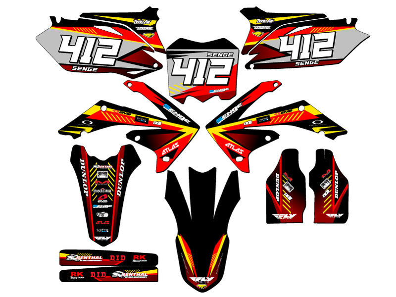 2010-2013 CRF 250 R SURGE Red Senge kit de gráficos compatible con Honda - Imagen 8 de 10