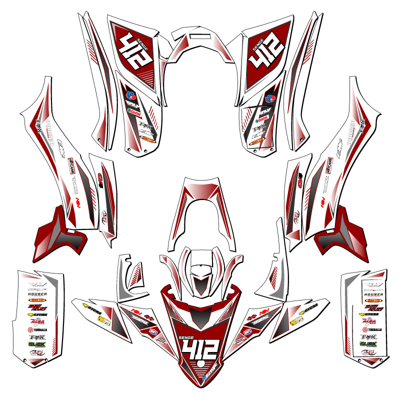 Kit de gráficos YFZ 50 SURGE 2017-2021 Red Senge compatible con Yamaha - Imagen 5 de 7