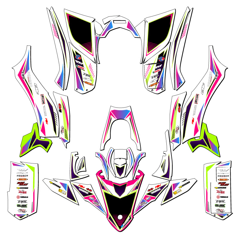 Kit de gráficos YFZ 50 SURGE 2017-2021 rosa Senge compatible con Yamaha - Imagen 2 de 7