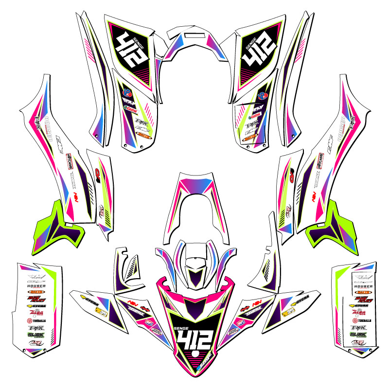 Kit de gráficos YFZ 50 SURGE 2017-2021 rosa Senge compatible con Yamaha - Imagen 5 de 7