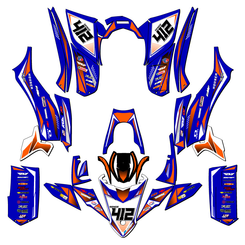 Kit de gráficos YFZ 50 SURGE 2017-2021 Blue Senge compatible con Yamaha - Imagen 5 de 7