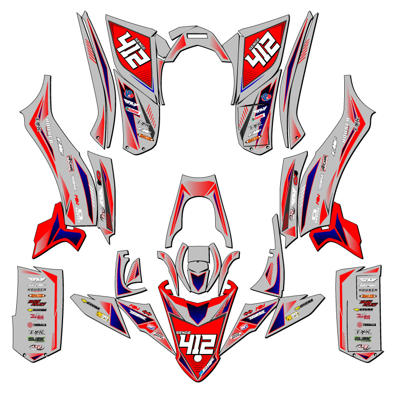 Kit de gráficos Senge YFZ 50 Surge gris 2017-2021 compatible con Yamaha - Imagen 5 de 7