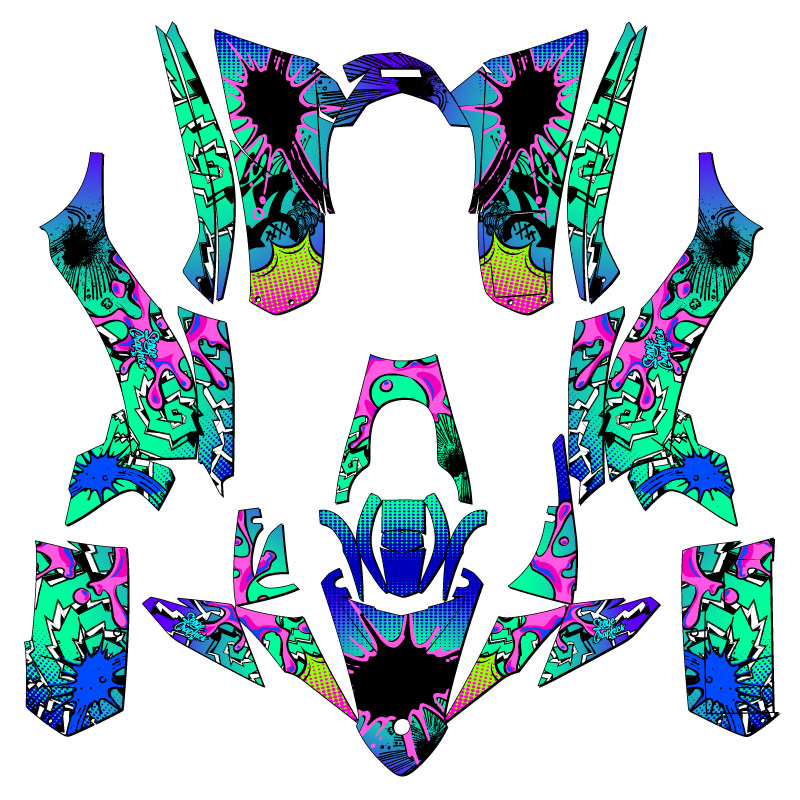 2017-2021 YFZ 50 ZANY Teal Senge Graphics Kit Compatible with Yamaha - Picture 2 of 7