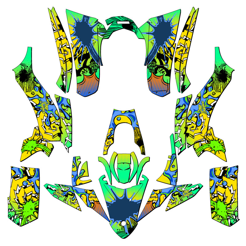 2017-2021 YFZ 50 ZANY Yellow Senge Graphics Kit Compatible with Yamaha - Picture 2 of 7
