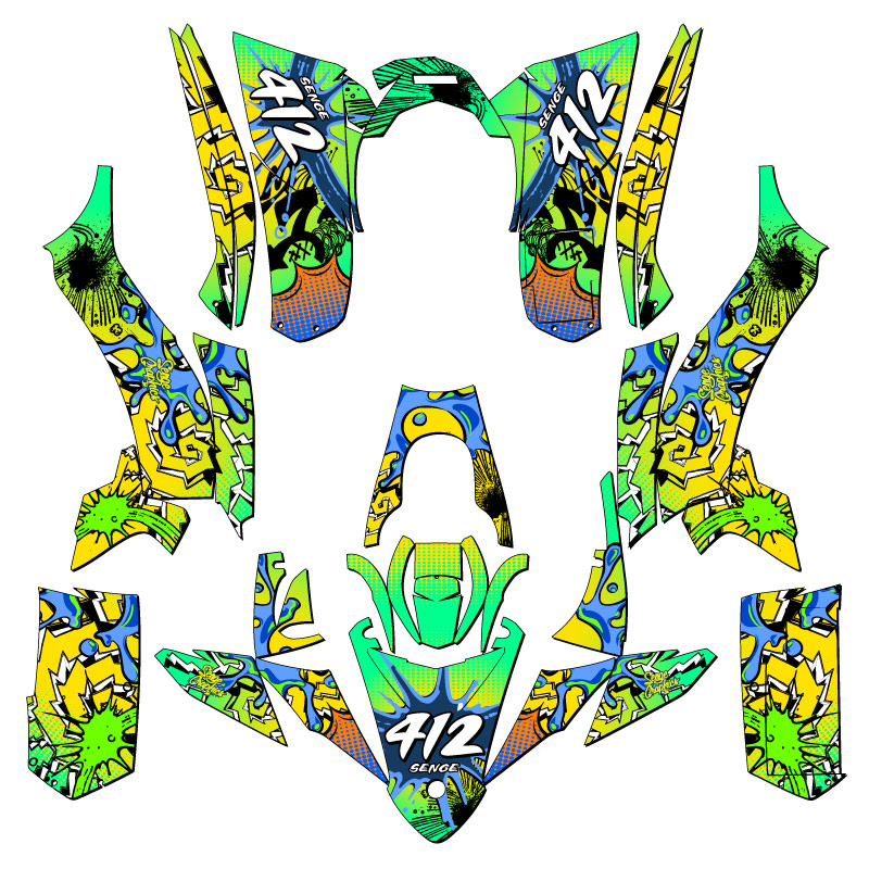 2017-2021 YFZ 50 ZANY Yellow Senge Graphics Kit Compatible with Yamaha - Picture 5 of 7