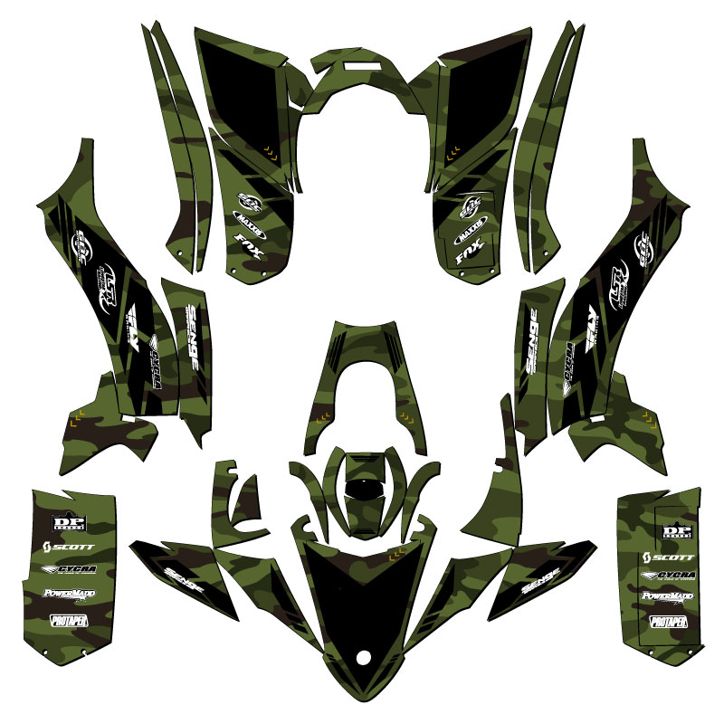 Kit de gráficos YFZ 50 APACHE verde Senge 2017-2021 compatible con Yamaha - Imagen 2 de 7