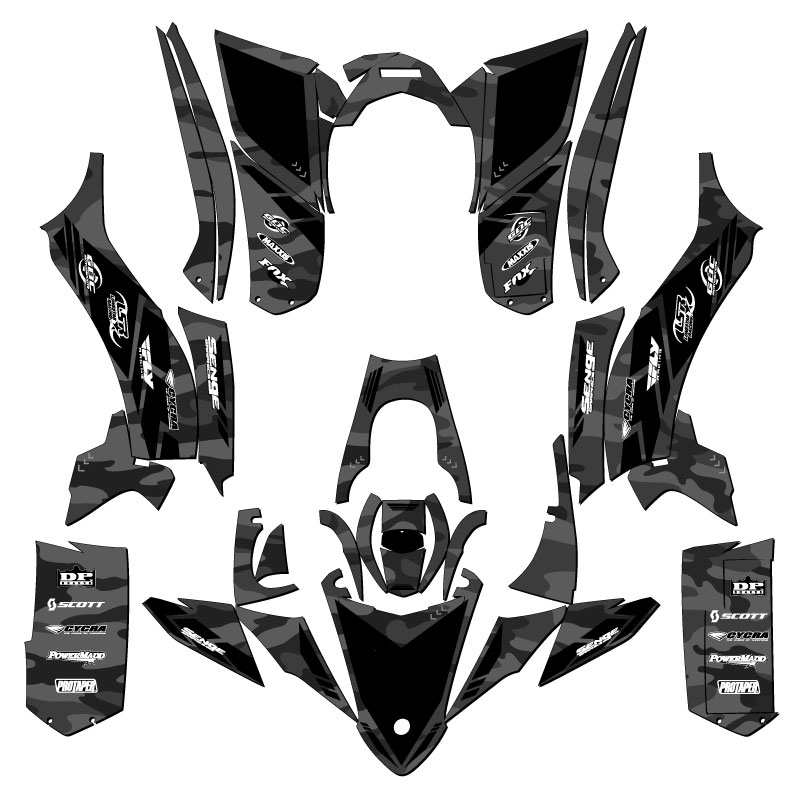 Kit de gráficos YFZ 50 APACHE 2017-2021 gris Senge compatible con Yamaha - Imagen 2 de 7