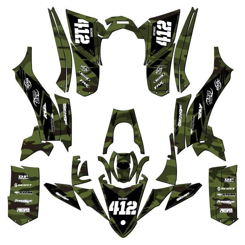 Kit de gráficos YFZ 50 APACHE verde Senge 2017-2021 compatible con Yamaha - Imagen 5 de 7