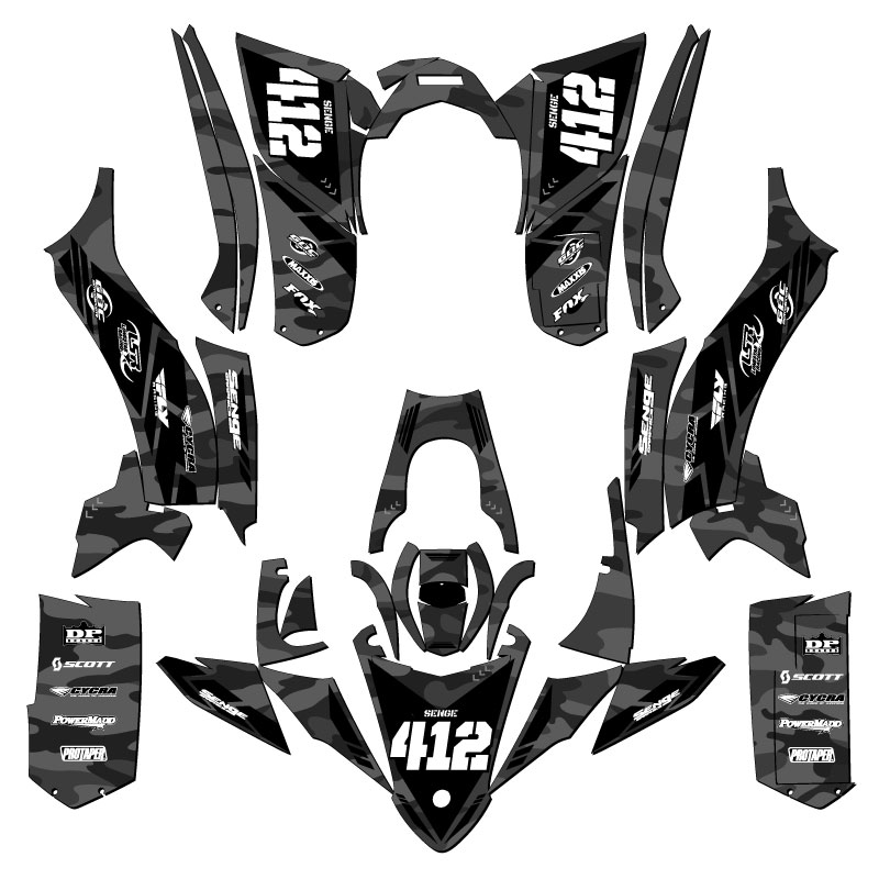 Kit de gráficos YFZ 50 APACHE 2017-2021 gris Senge compatible con Yamaha - Imagen 5 de 7