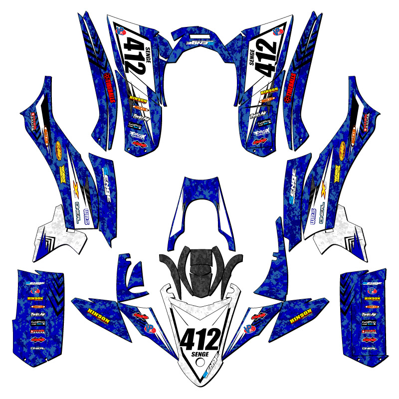 Kit de gráficos YFZ 50 DEVIOUS Blue Senge 2017-2021 compatible con Yamaha - Imagen 5 de 7